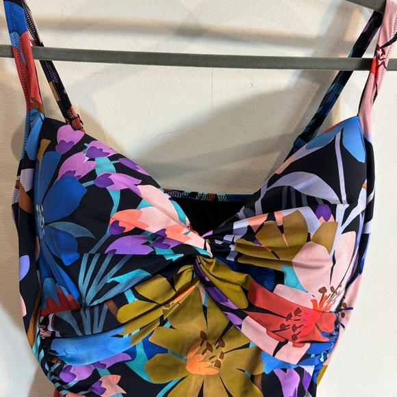 PROFILE by Gottex SZ 16 One Piece Floral Bathingsuit Ruching Padded NEW WITH TAG - Picture 3 of 16